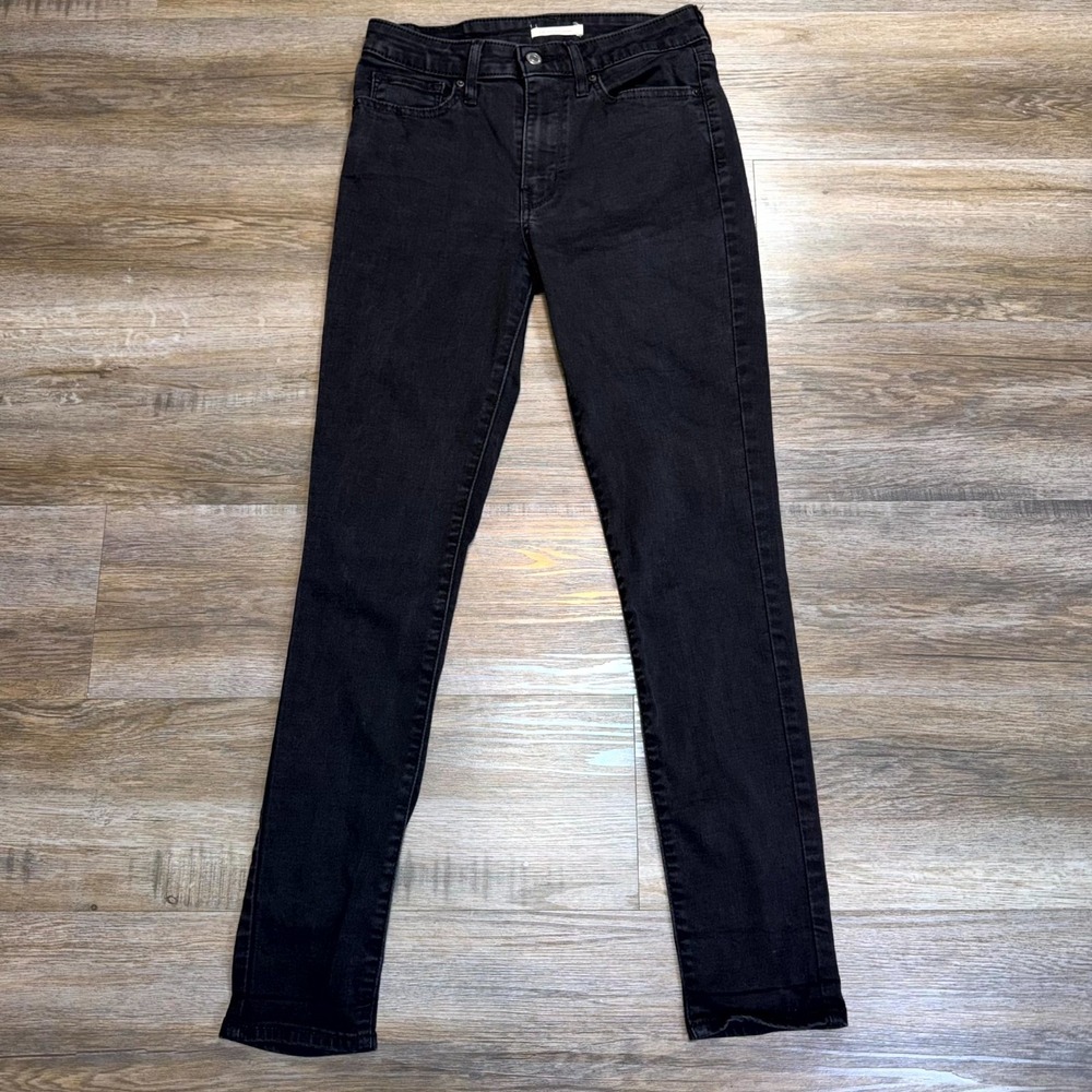 Levi's 721 High Rise Black Skinny Jeans Womens 28W x 27L Academia Grunge Goth